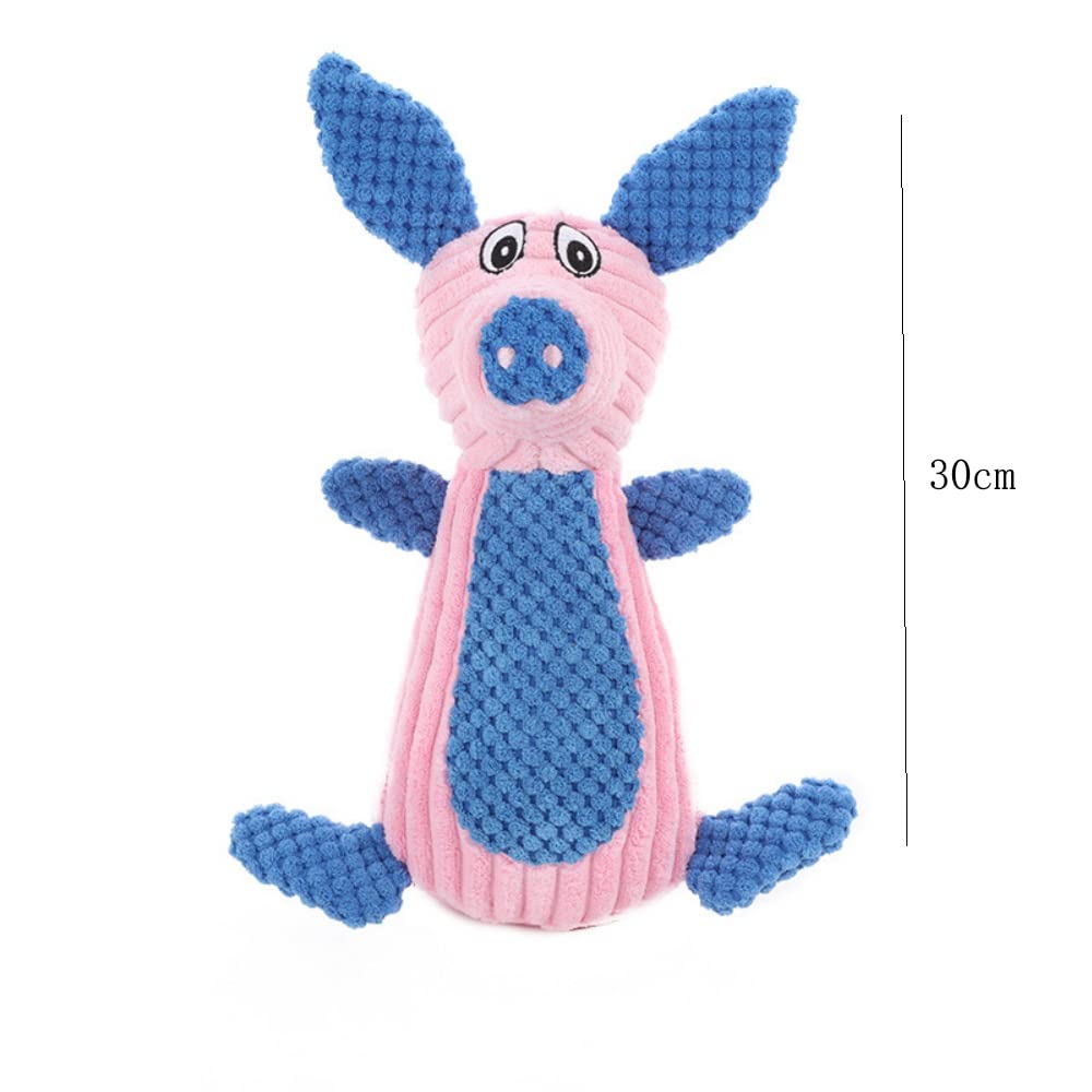 Qpets® Dog Toys Pet Cartoon Stuffed Toy Squeaky Puppy Toys Soft Toy Dog Plush Toy Squeaky Toy for Dogs Chew Toys for Small Medium Size Dogs-Cartoon Piggy (Pig)