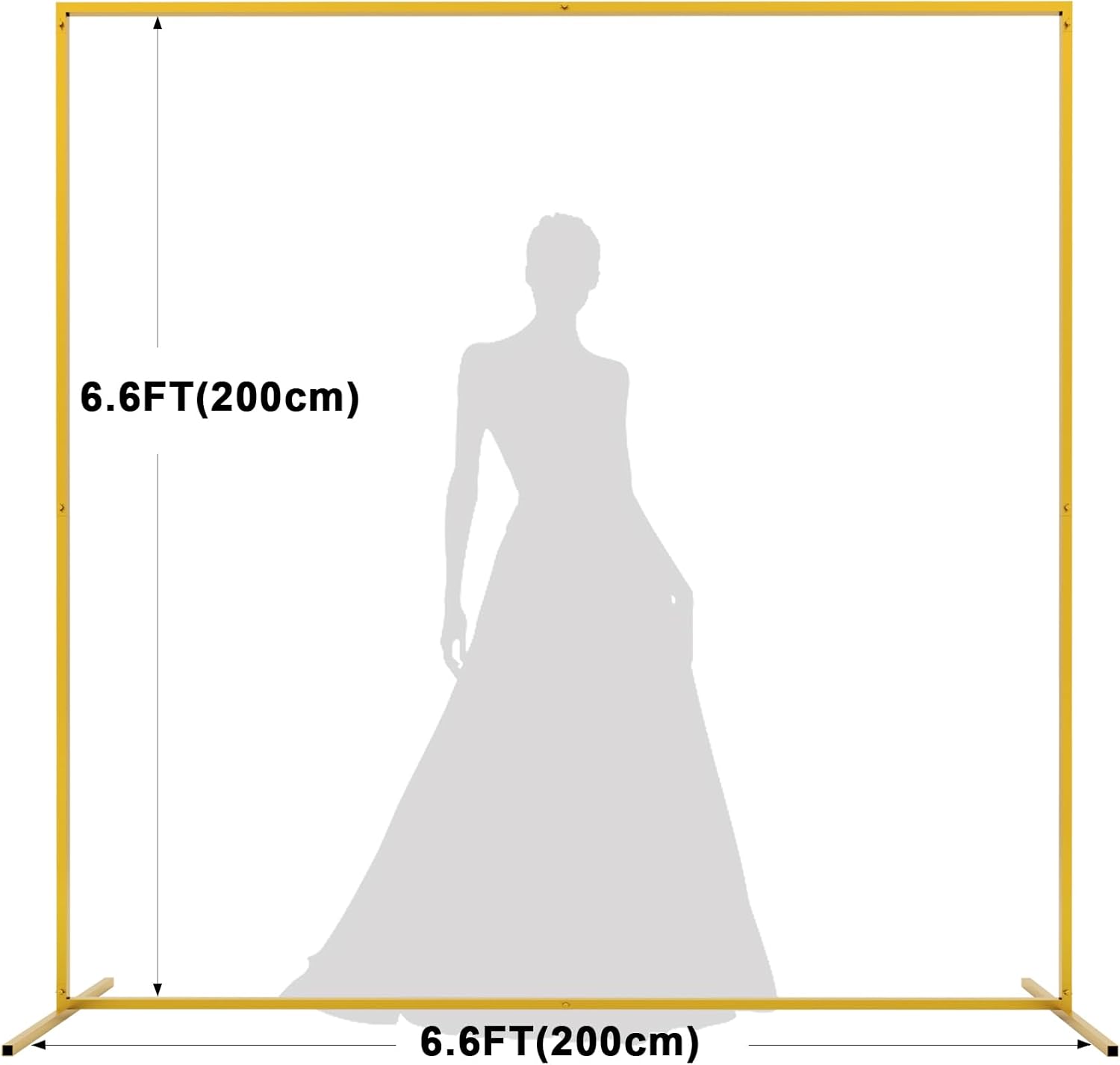 HASTHIP® Square Balloon Arch Stand Metal Decoration Backdrop 200CM Gold Wedding Ceremony Birthday Party Supplies 2PCS