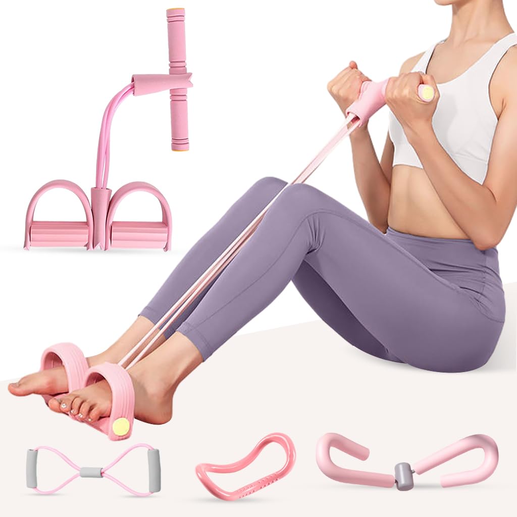 Proberos® Fitness Kit Yoga Starter Kit Set of 4pcs Yoga Fitness Equipments Yoga Ring, Thigh Trainer, Ankle Puller, Yoga Back Resistance Stretcher Quality Starter Yoga Kits for Beginners and Gifts