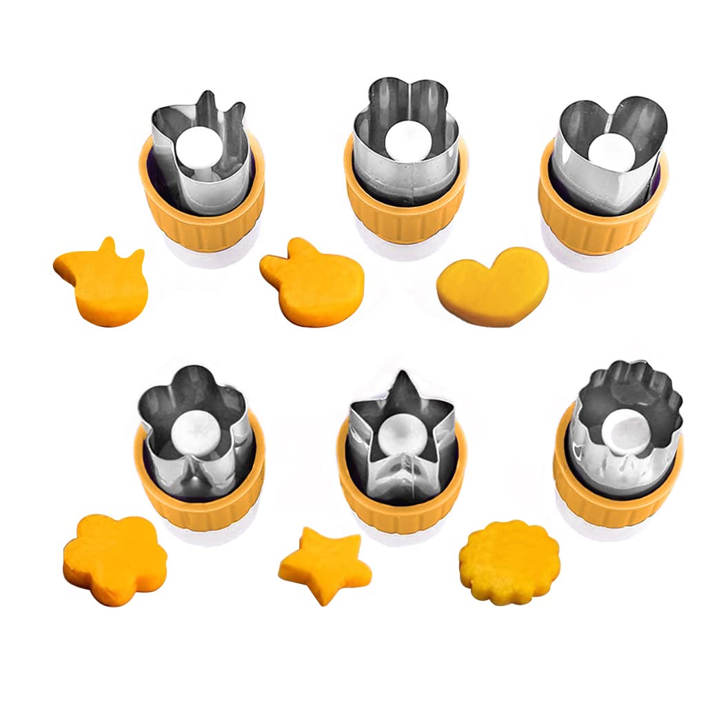 ELEPHANTBOAT Cookie Cutter Shapes Set with 6 Mini Molds and Thick PP Handle | Stainless Steel