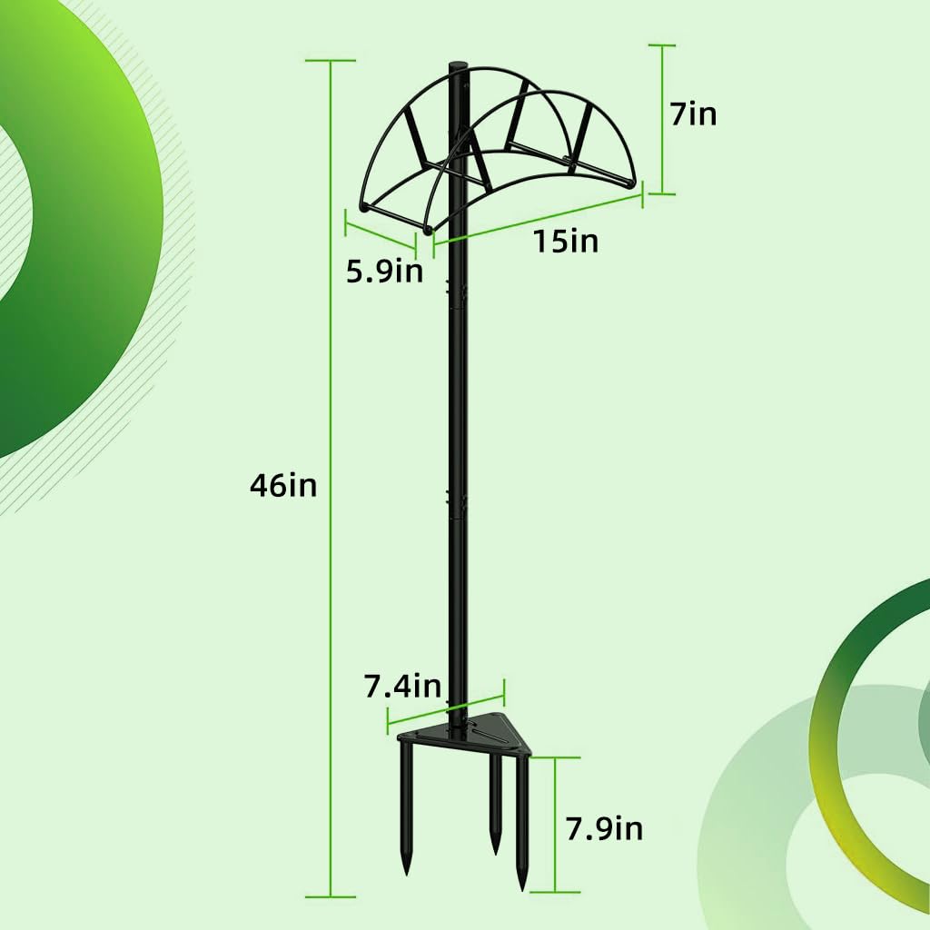 HASTHIP Garden Hose Holder for Outdoor Use with 150ft Capacity featuring Arched Stand | Metal Freestanding Rack for Lawn and Yard