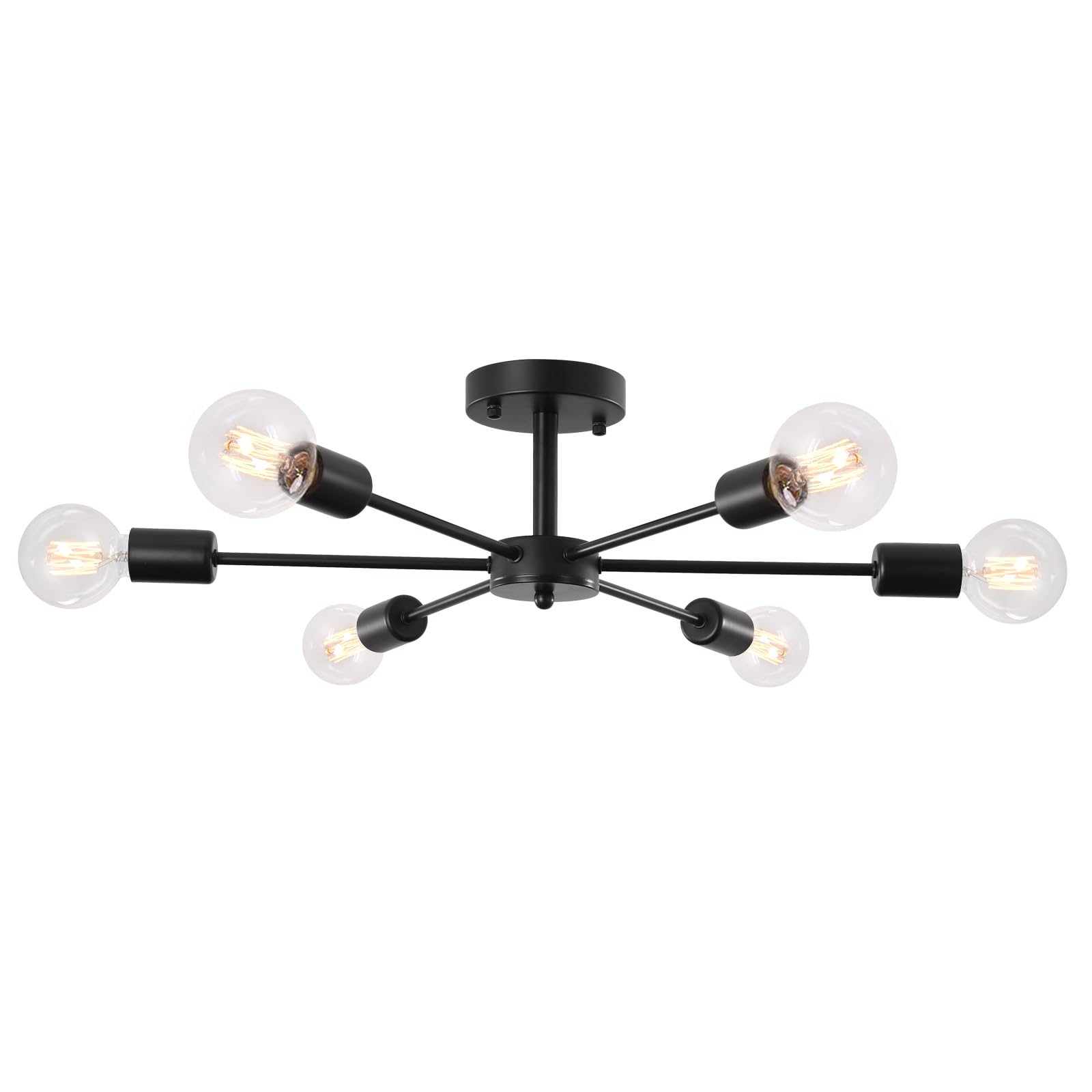 ELEPHANTBOAT Modern Metal Chandelier Light Fixture for Living Room with 6 Lights | Featuring Geometric Design and Iron Cast Body