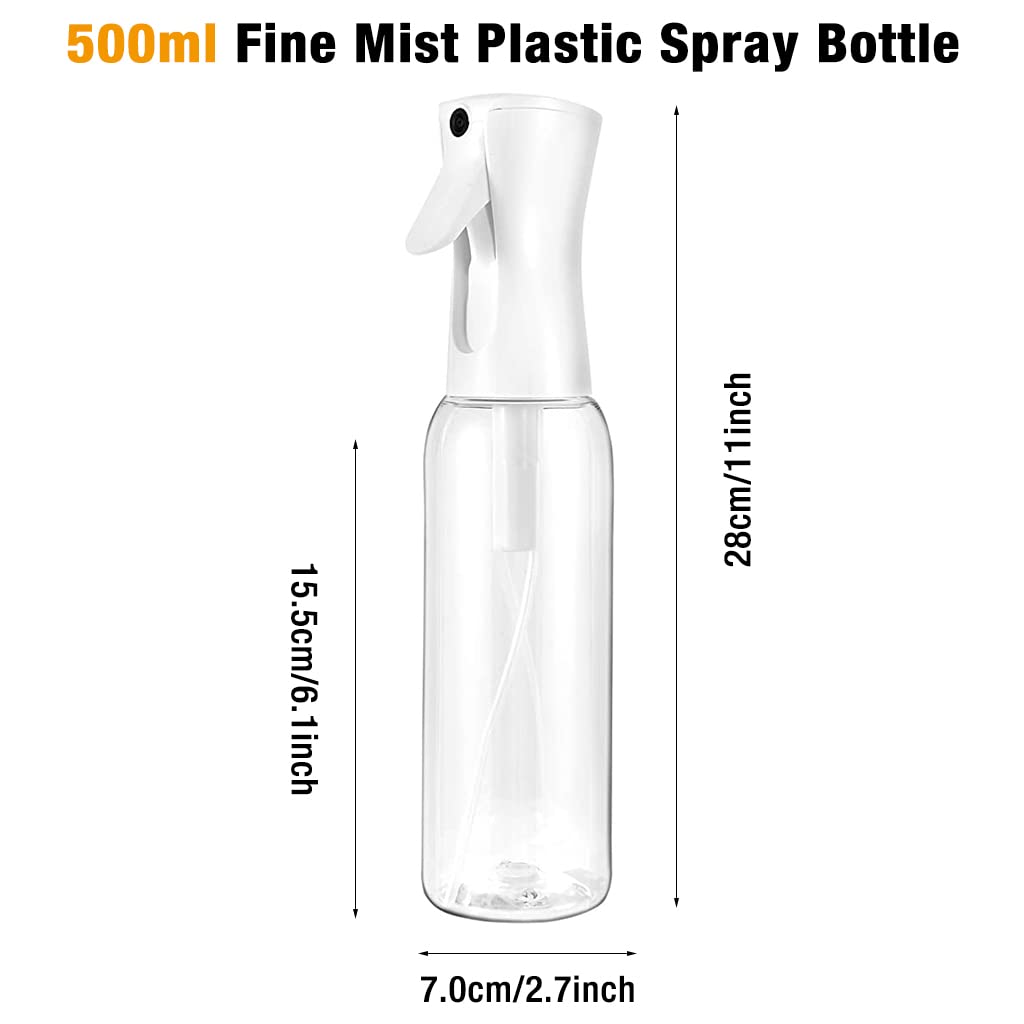 HASTHIP Spray Bottle for Hair and Plant Care featuring Continuous Fine Mist 500ml Transparent