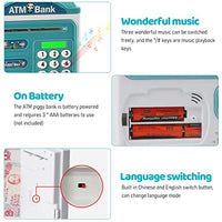 PATPAT® Electronic ATM Piggy Bank for Kids, Money Bank with Password and Fingerprint Lock, Automatic Paper Money Saving Box with Music, Gift Toy for Kids Boys Girls Children's Day Gift, Blue