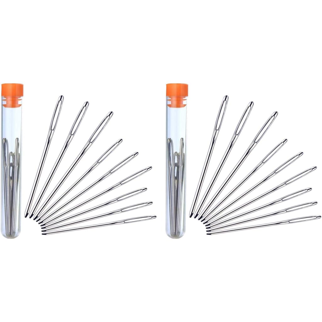 HASTHIP Large Eye Blunt Needles for Knitting and Sewing featuring 18 pcs Stainless Steel | Rustproof Crafting Tools