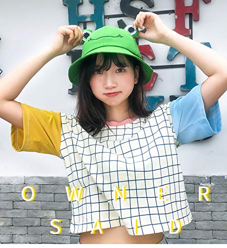 GUSTAVE Cute Frog Bucket Hat for Outdoor Use with Foldable Design and Cotton Comfort | Unisex 55–58cm Sun Protection