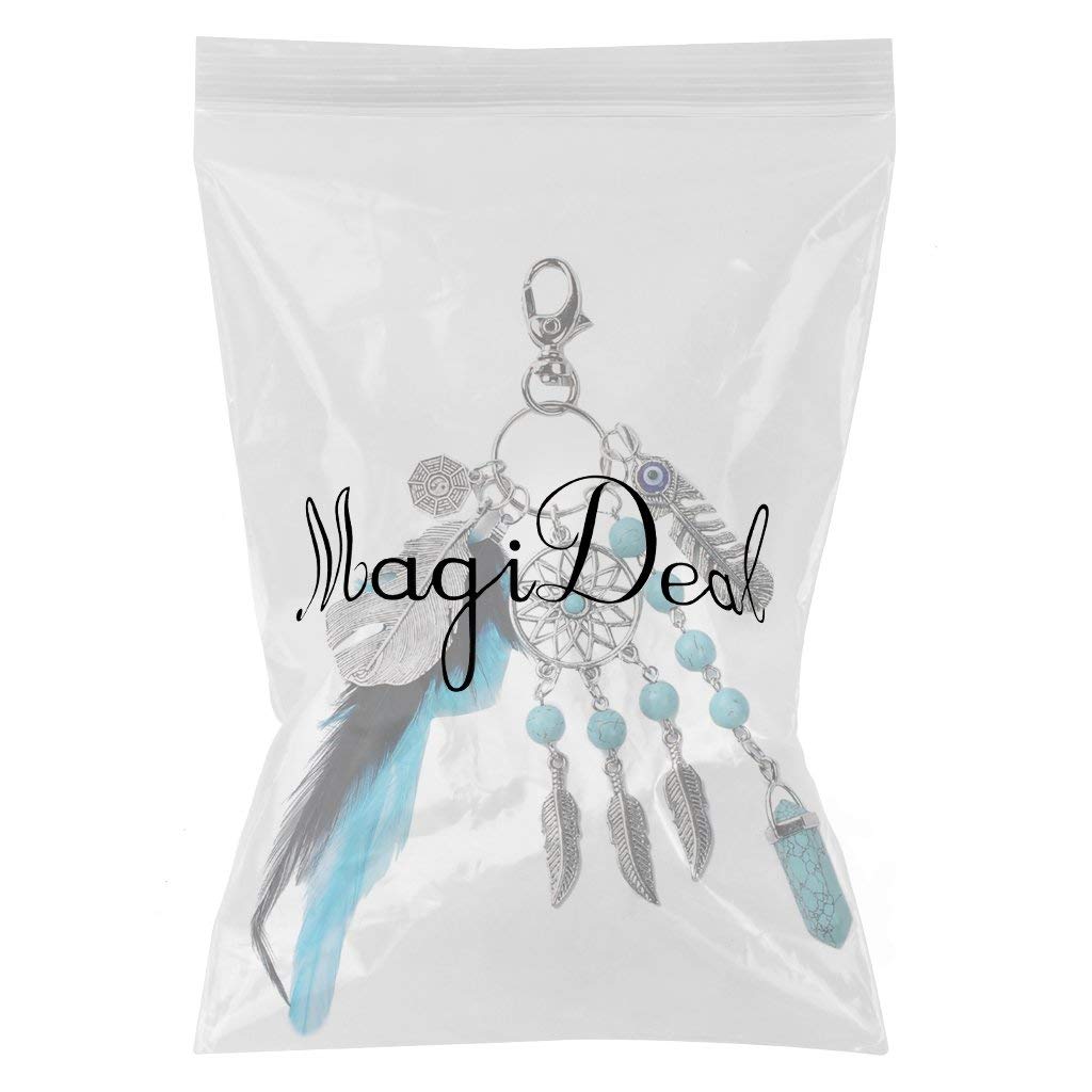 Supvox® MorningVale Dreamcatcher with Turquoise & Feather Charm Keyring