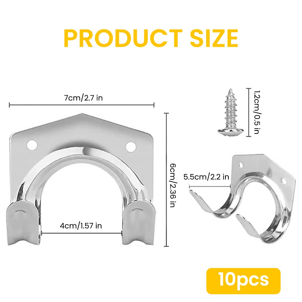 Serplex Wall Hooks for Garage and Kitchen with Dual Hook Design and 10Pcs Metal Set | Includes Screws and Anchors