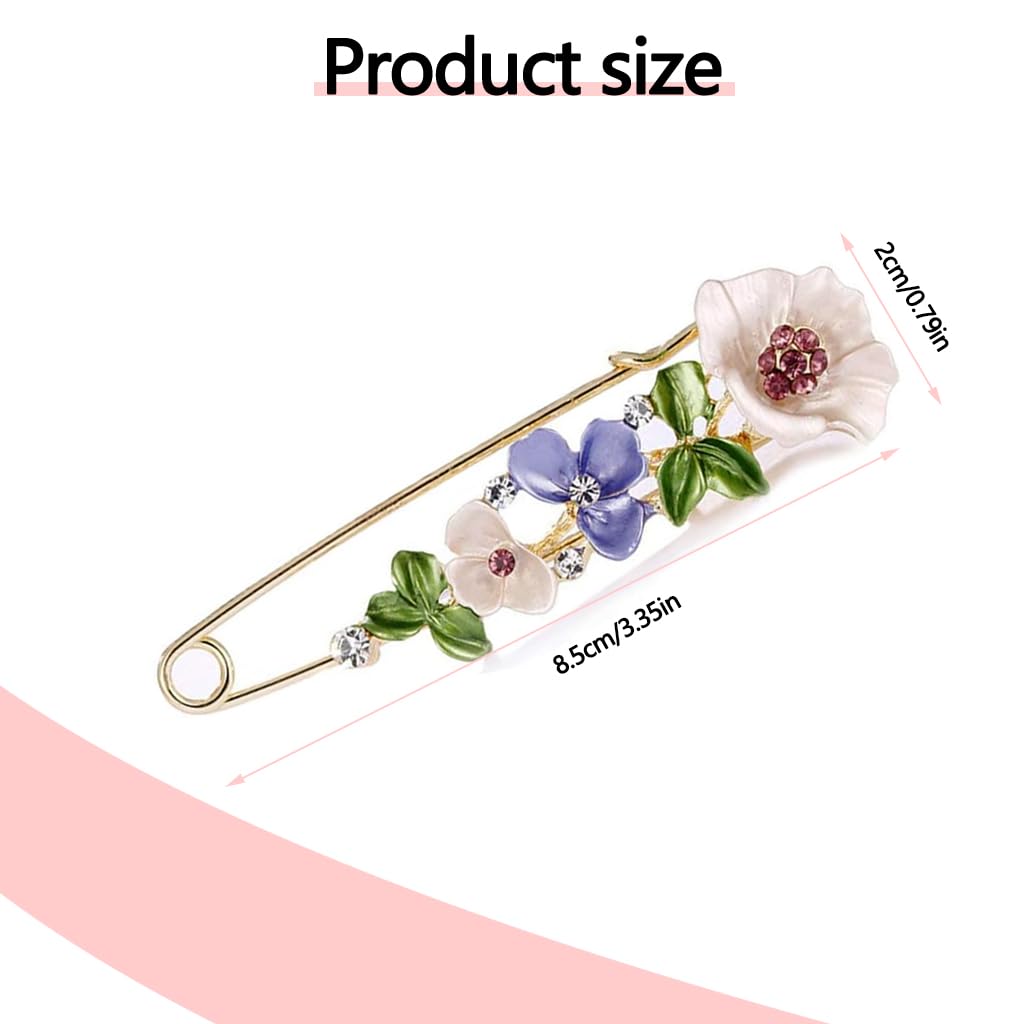 Zibuyu Colorful Flower Brooch Pin for Women with Crystal Alloy Design | Rust-Resistant Gift