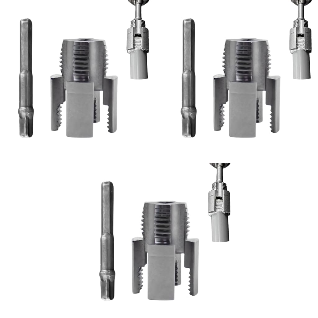 Serplex Pipe Threading Die Head for Electric Drill with 2 in 1 Internal External Design 3PCS