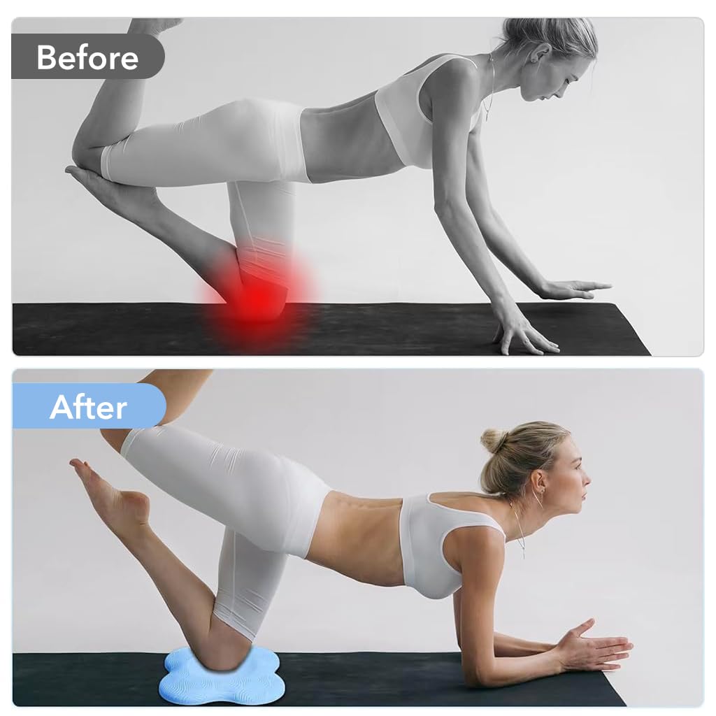 ZIBUYU Knee Pads for Yoga with Anti Slip TPE Cushion 20 x 20cm | Support for Knees and Elbows