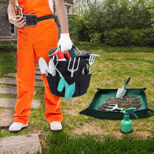 Serplex® 17L Collapsible Tool Bag with Lift Handle, Waterproof 600D Oxfold Cloth Foldable Garden Tool Bag, Outdoor Camping Garden Harvest Basket Multi Pocket Organizer Basket Tool Organizer