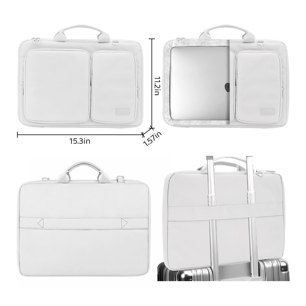 Zibuyu Laptop Bag for 14.1–15.4 inch Devices with 360° Protection and Waterproof Fabric | Office Messenger for Men and Women