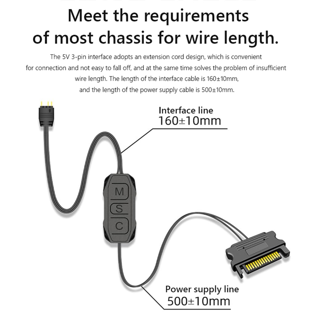 ZORBES ARGB Controller Combo for PC with 10 Port PWM Fan Hub and SATA Power | Remote Control Lighting
