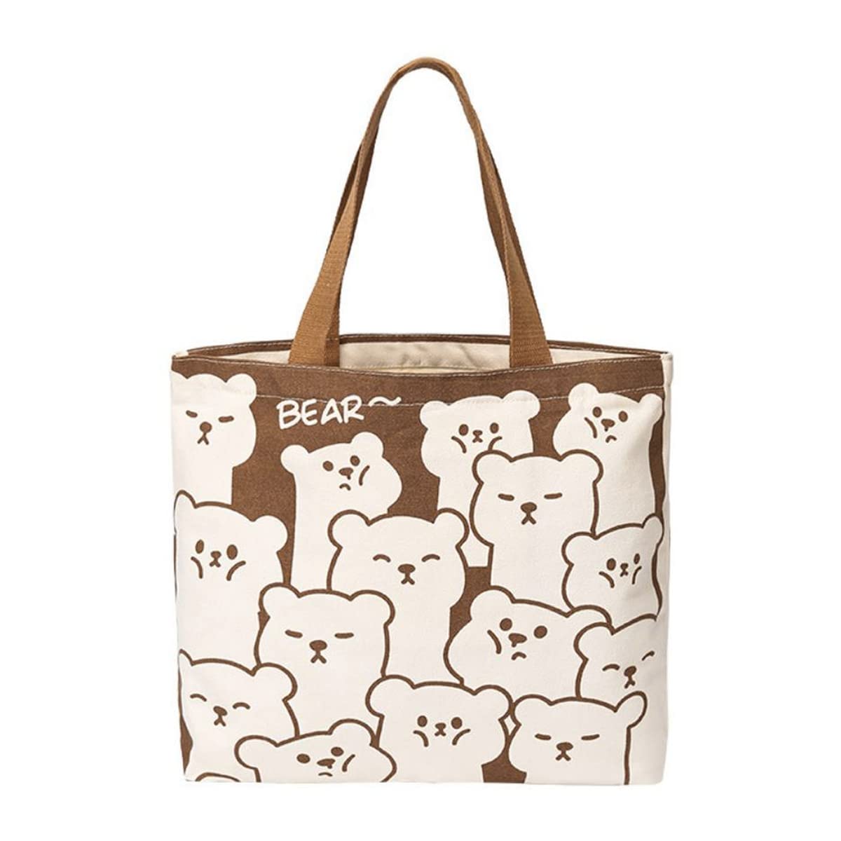 Venzina® Tote Bag For Women Canvas Hand Bag Cartoon Bear Print Women Tote Bags for Shopping, Commuting