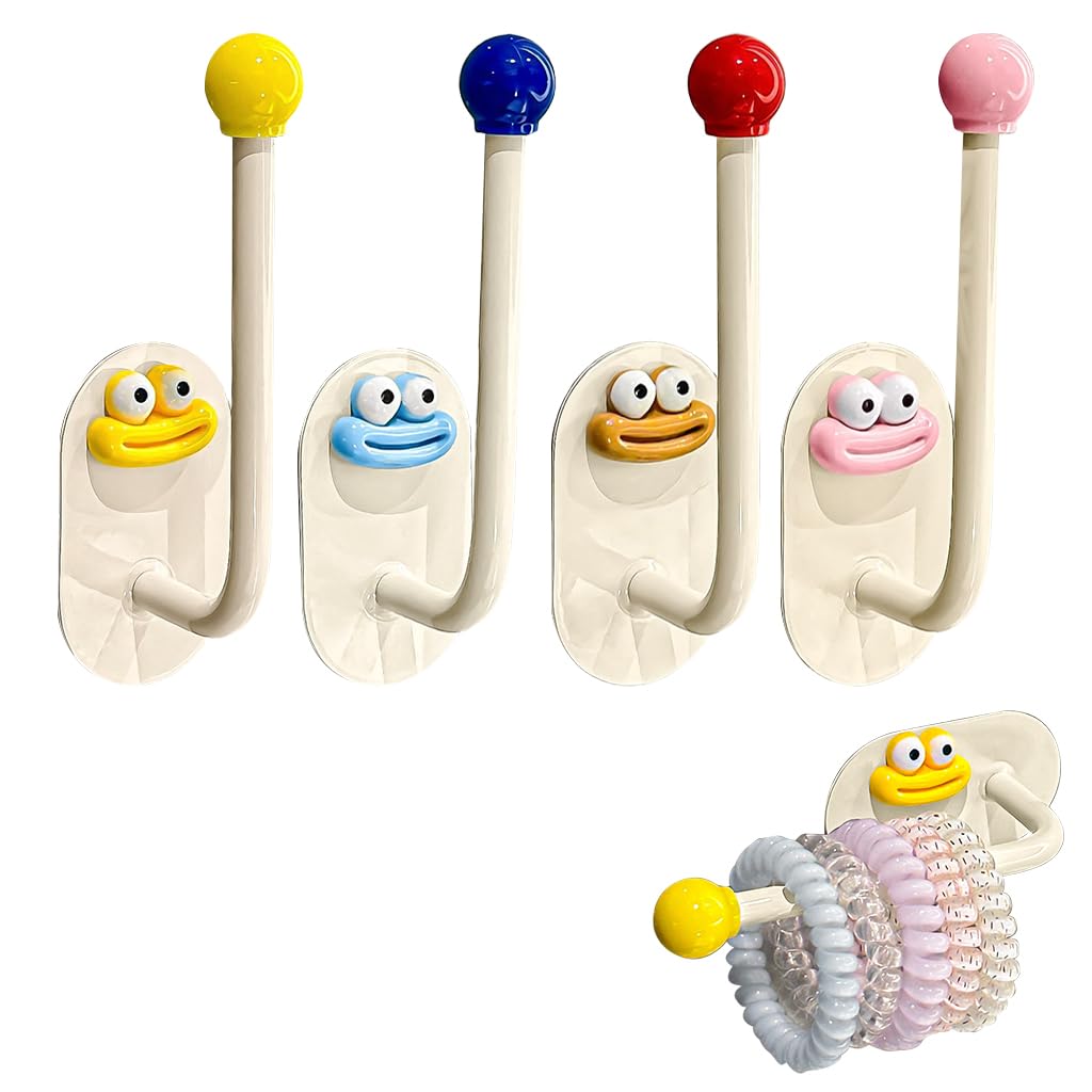HASTHIP Wall Hooks for Hair Accessories with Strong Self Adhesive | 4PCS L Shaped Set