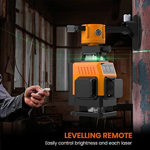 HASTHIP Laser Level, 16 Lines 4X360 Laser Level Self Leveling 4D Rechargeable Laser Level Machine with Accessories Pack Horizontal Vertical Four-Plane Leveling Alignment Laser Level for Construction