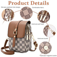 PALAY® Sling Bag for Women Crossbody Bag for Women Phone Bag Stylish PU Leather Mobile Cell Phone Holder Pocket Purse Wallet Sling Bag Mini Shoulder Bags (Brown)