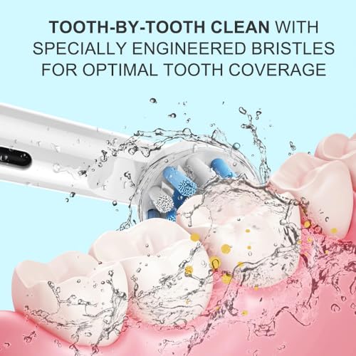 MAYCREATE® Replacement Brush Heads Compatible With Pack of 8 Generic Crossaction Electric Toothbrush Heads For Oralb Braun Bases White 2 PCS