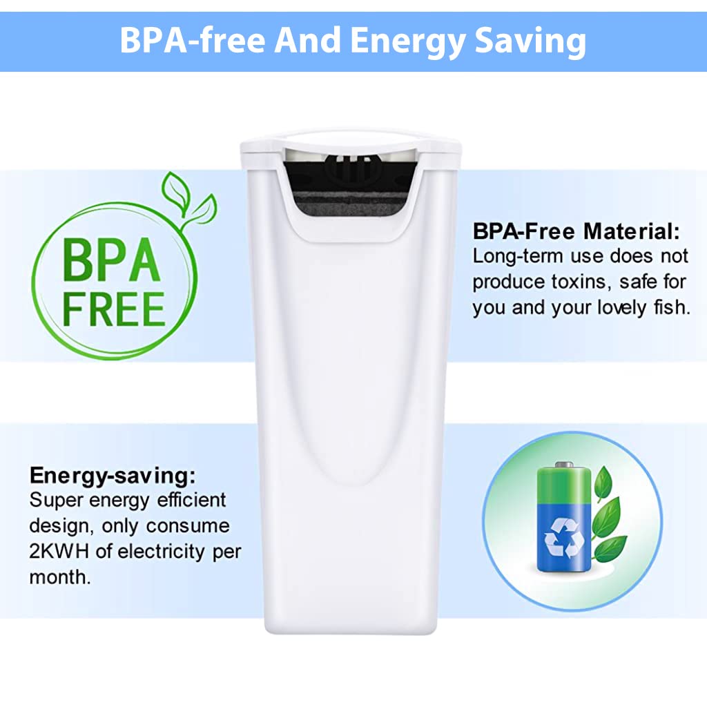 Qpets Aquarium Water Filter for 1 to 10 Gallon Tanks with Quiet 3W Motor and Wall Mount | Carbon Fiber Filtration