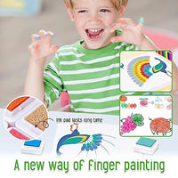 PATPAT® Finger Painting Kit for Kids, Drawing Kit DIY Painting Book Drawing Books, 12 Colors Set for Kids with 16Pcs Painting Card, Non-toxic Safe Art and Craft Kit for Girls