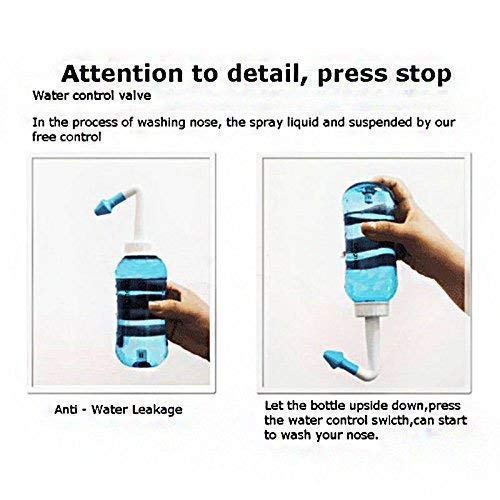 HANNEA Neti Pot Nose Wash System 500ml for Sinus Relief with Easy Flow Control | Safe for Adults and Children