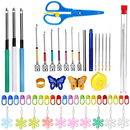 ELEPHANTBOAT® Tufting Punch Needles Kit for Threader Thimble Knitting Embroidery Poking Cross Stitch Craft Tools Embroidery Beginner