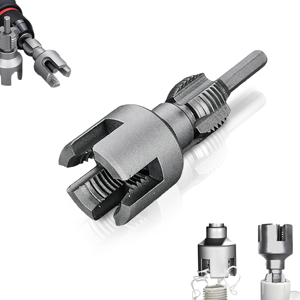 Serplex Pipe Threading Die Head for Electric Drill with Hex Shank and 1/2 in NPT Threads | Chrome Vanadium Steel