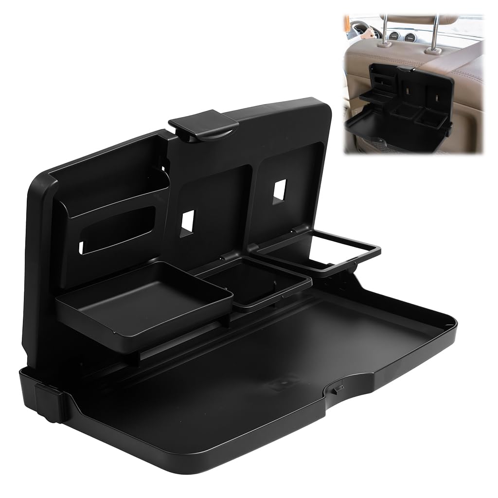 ZIBUYU Car Folding Table for Backseat Use with Adjustable Height & Angle | 34x20x3.5cm ABS Tray