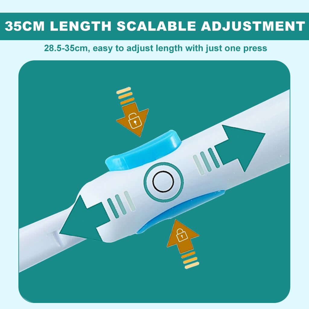 Qpets Aquarium Algae Scraper for Fish Tank Cleaning with Curved Head & Nylon Bristles | Telescopic Handle