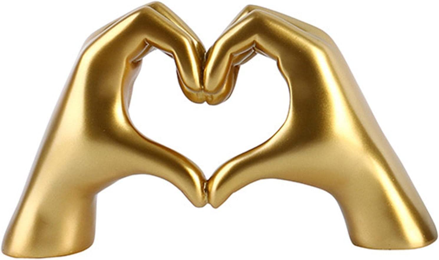 HASTHIP® Heart Shape Finger Gesture Sculpture Decor, Resin Abstract Hand Love Gesture Statue Figurines for Home Desktop