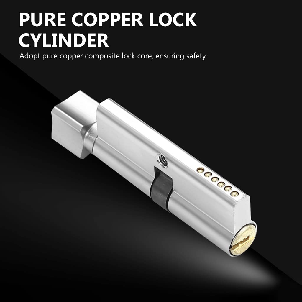 HASTHIP Door Lock Set for Main Entrance with Deadbolt and 3 Keys featuring Copper Cylinder | Satin Nickel Stainless Steel Handle fits 35-50mm Doors