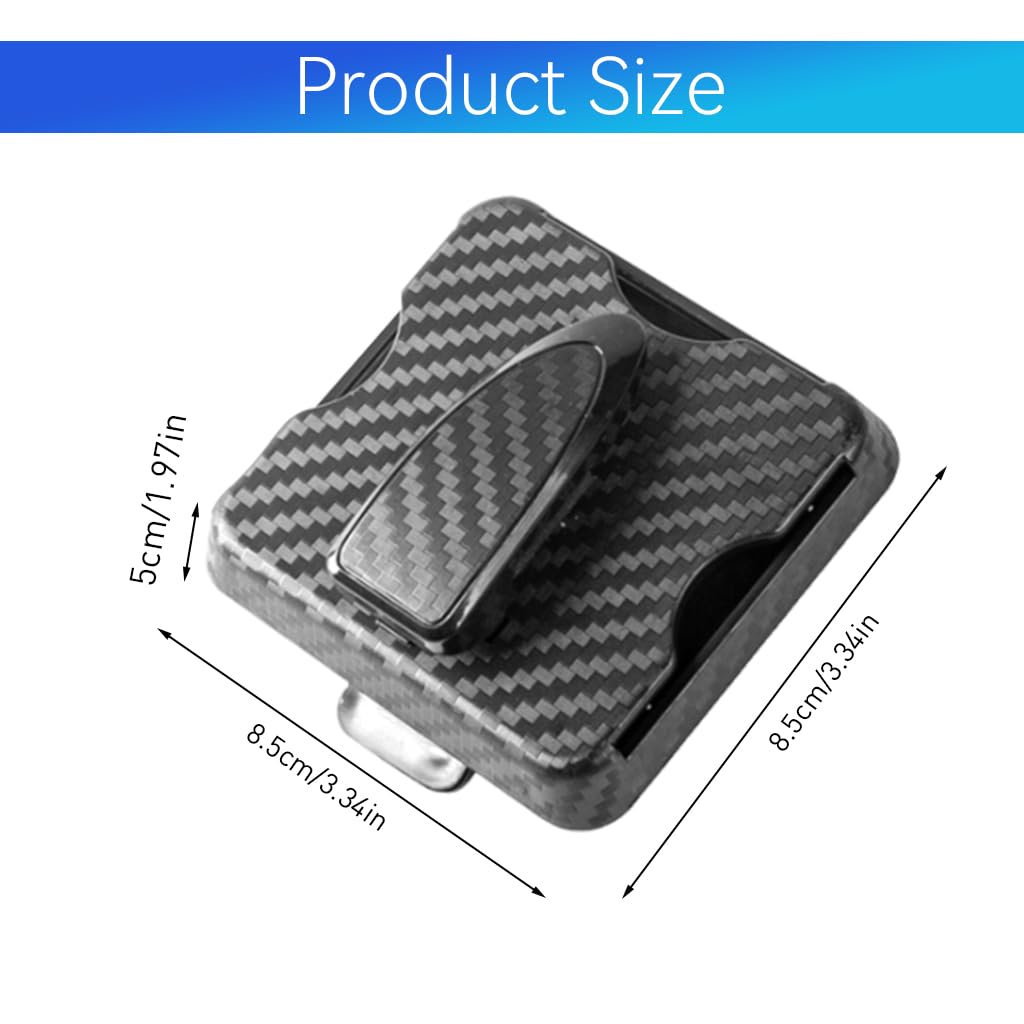 STHIRA Car Sunglasses Holder for Sun Visor with Secure Clip and Card Slot | ABS Carbon Fiber