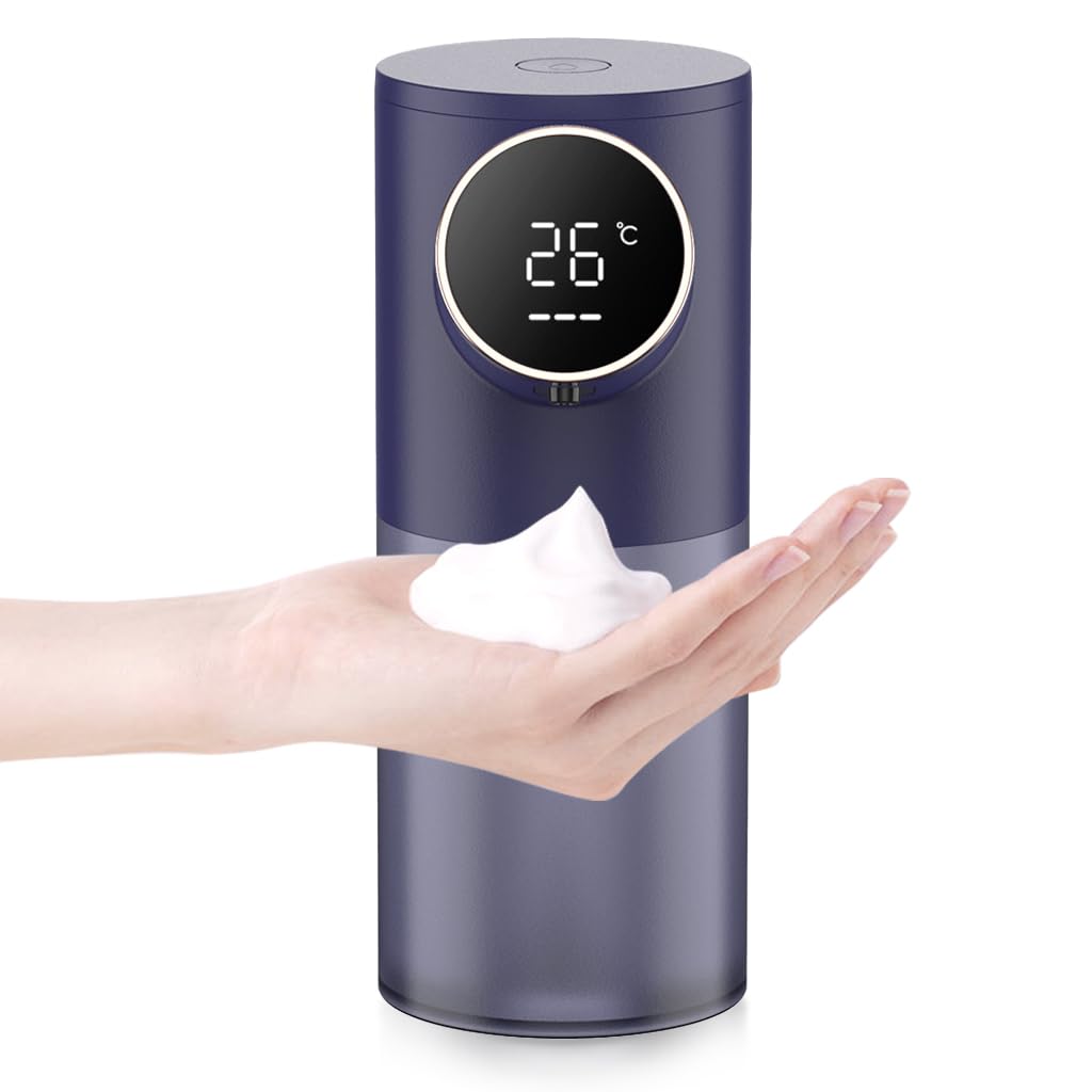 HANNEA Soap Dispenser for Bathroom with 0.25s Touchless Sensor and 320ml Capacity | 1500mAh Rechargeable IPX4 Waterproof Blue Model