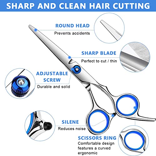 MAYCREATE® Full Set Hair Cutting Scissors Kit Professional Hair Dressing Barber with Storage Case for Men Women Adult Kids Cut 3 PCS