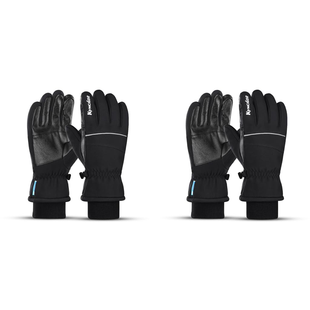 GUSTAVE Winter Gloves for Skiing and Riding with Anti Slip PU Palm and Touchscreen Tips | 12cm Palm Width
