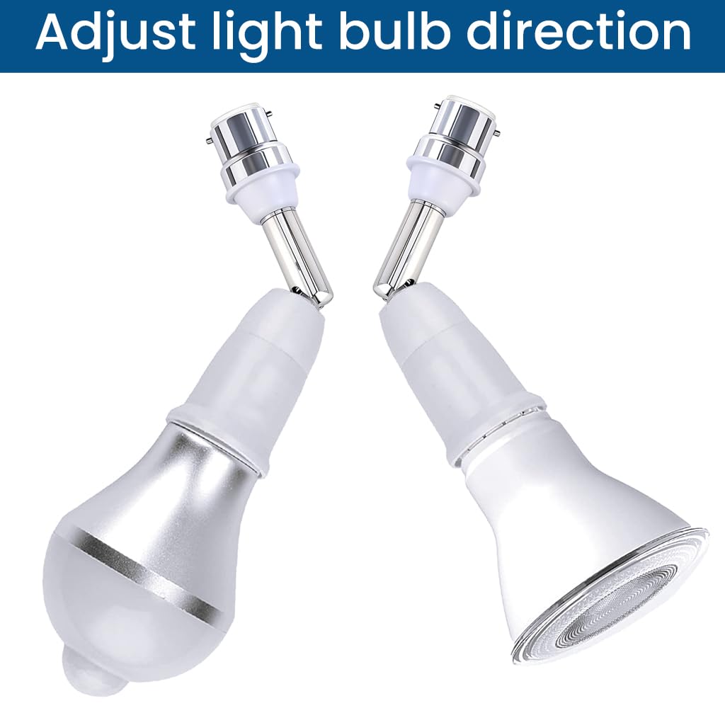 ELEPHANTBOAT B22 to E27 Light Socket Converter for LED CFL Halogen Bulbs | 360° Rotatable 3PCS