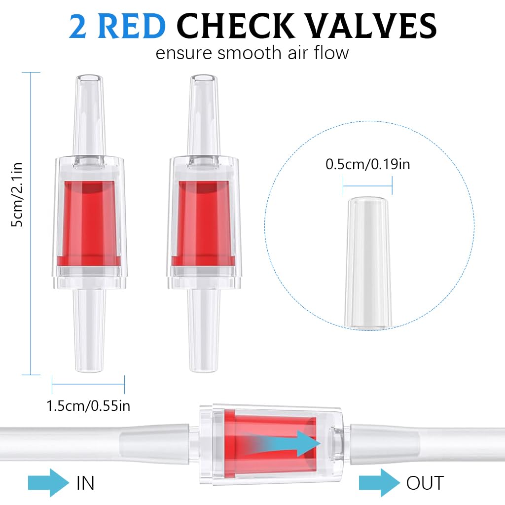 Qpets Fish Tank Oxygen Tube for Aquarium Air Pump with 4m Pipe and 2 Air Stones | Secure Suction Cups