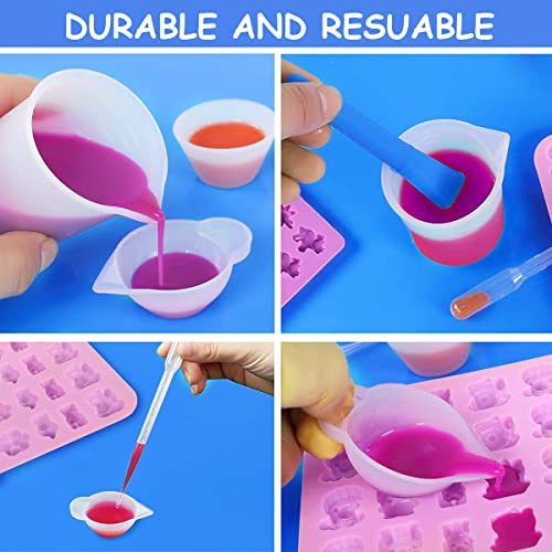 HASTHIP® Silicone Resin Measuring Cups Kit with Mixing Bowl Stir Sticks Spoons Droppers Finger Cots Coloring Silicone Mould Measurement for DIY Craft Jewelry Making 108PCS