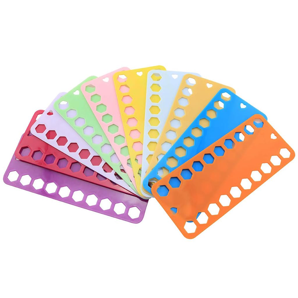 HASTHIP Embroidery Thread Cards for Cross Stitch with Dual Row 20 Slots | 10 Color Plastic Set
