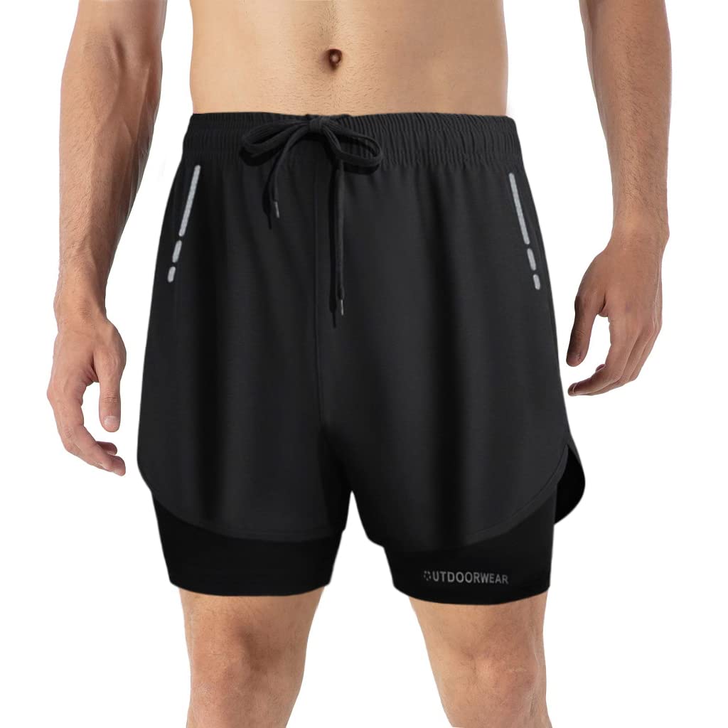 Proberos® Swimming Shorts for Men with Pockets, Elastic Double Layer Swimming Trunk, Quick Dry Breathable Shorts, Multi Functional Sport Shorts, Suit for Swimming Running Outdoor Sports