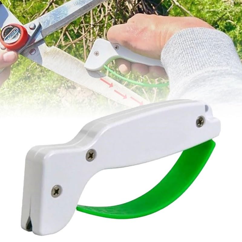 HASTHIP Gardening Sharpener for Pruning Shears and Scissors with Tungsten Carbide Blades | Portable Ergonomic Tool for Easy Sharpening