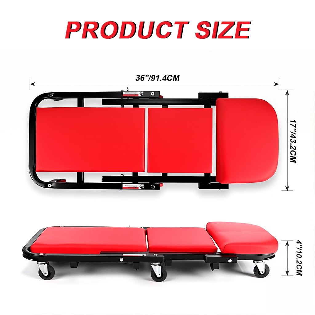 Serplex Mechanic's Creeper Stool for Auto Repair with 36 in Length and 2 in 1 Convertible Design