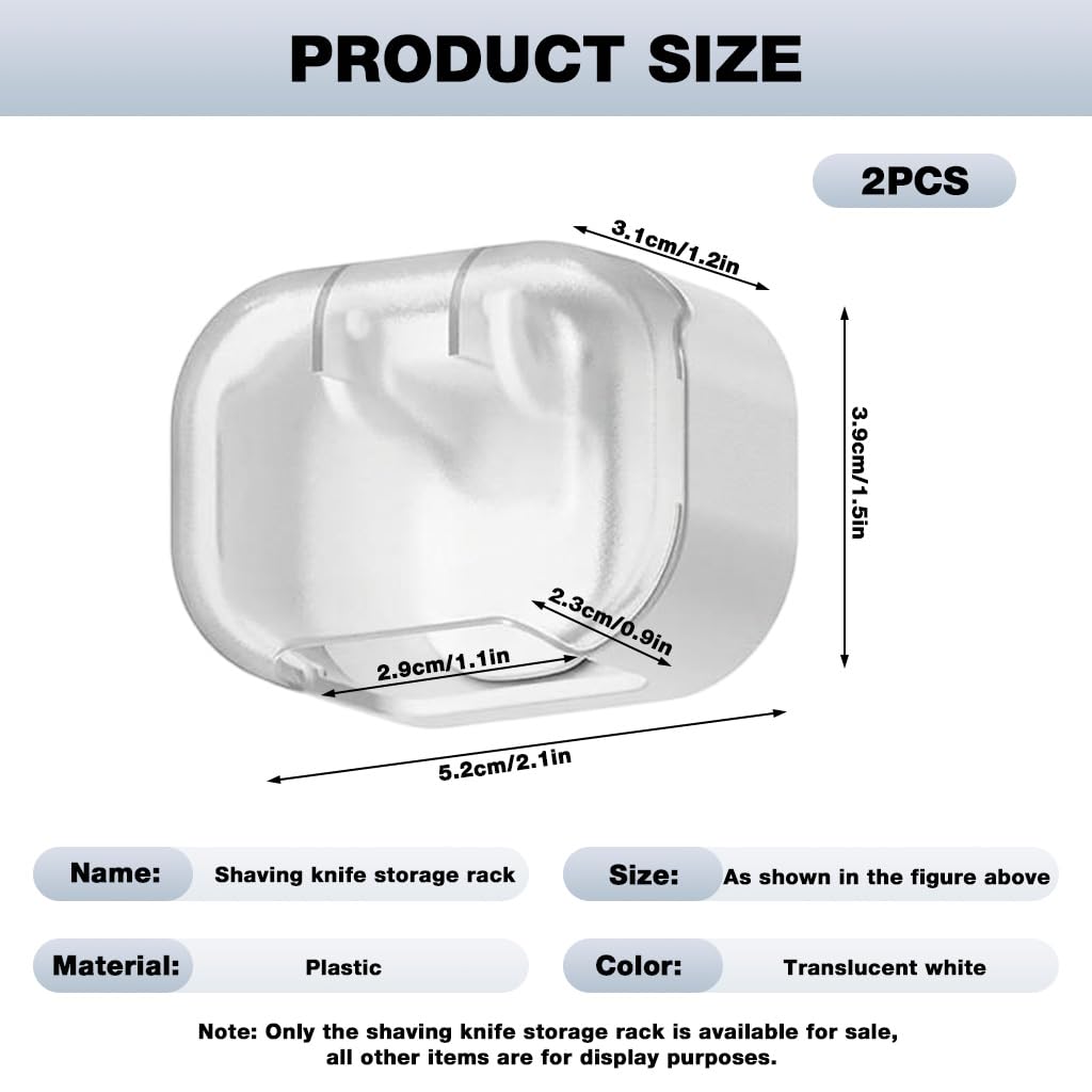 HASTHIP Wall Razor Organizer for Manual Razors with Flip-Up Dust Cover | Pack of 2