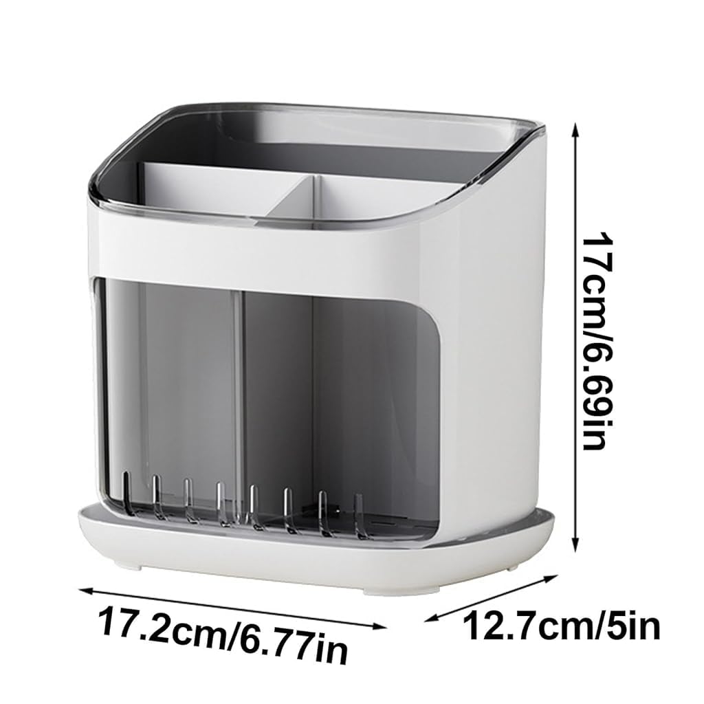 Supvox Cutlery Holder for Kitchen Utensils with 3 Compartments and Quick Draining 20.2x9x12.5cm