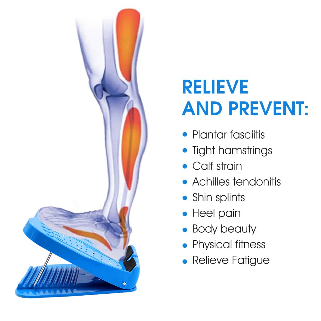 Proberos Calf Stretcher for Plantar Fasciitis Relief with 9 Adjustable Angles | ABS and Stainless Steel Design