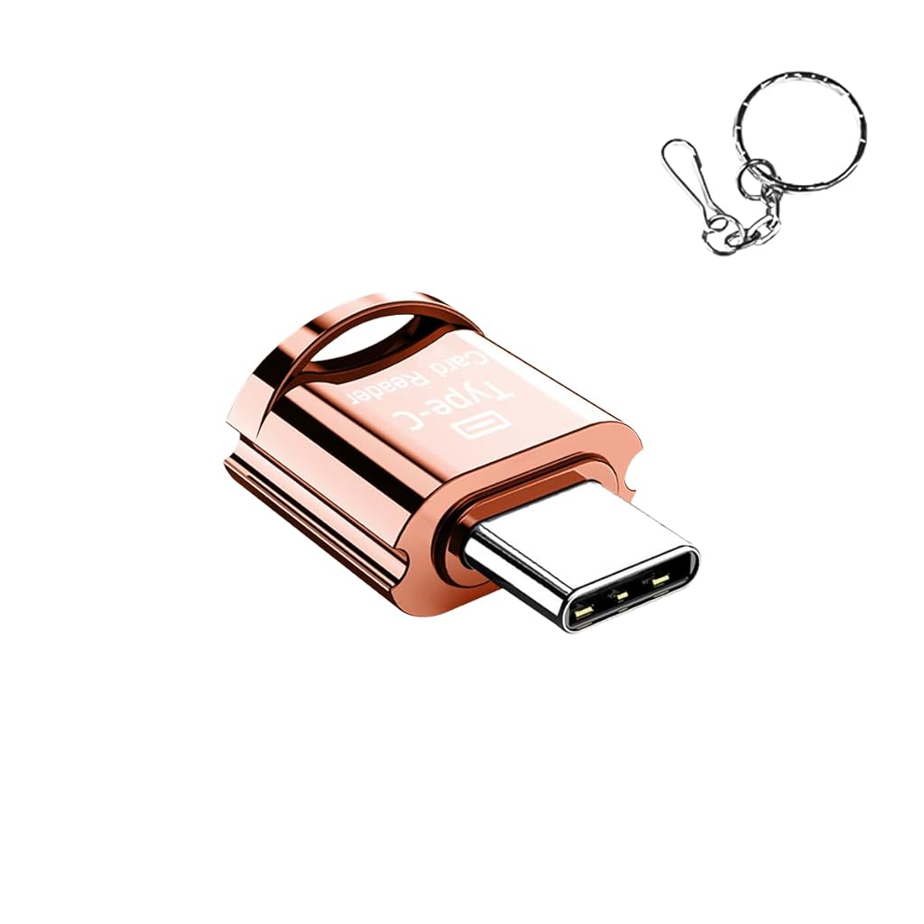 Verilux Micro SD Card Reader Mini Type C Card Reader TF Card Reader with Keychain USB C to Micro SD SDHC SDXC OTG Memory Card Reader Compatible with Laptops, MacBook