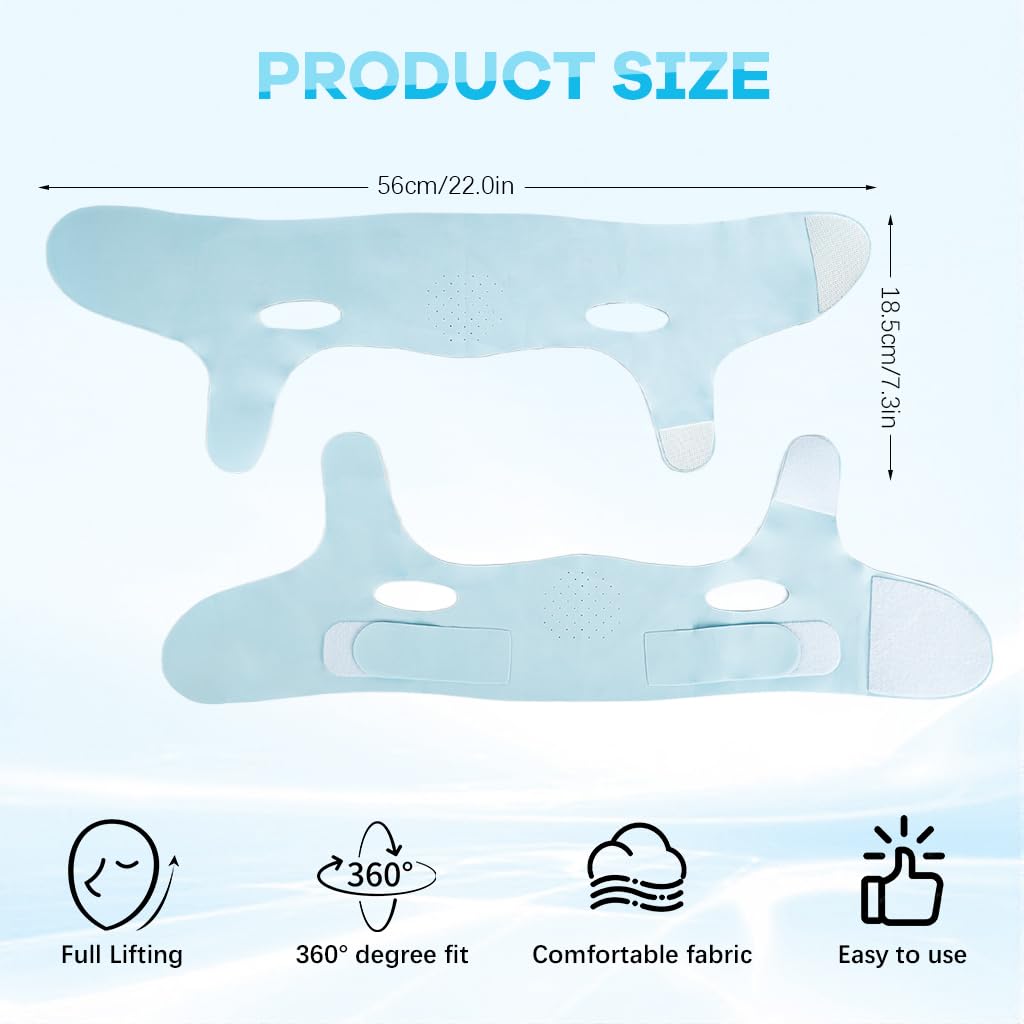 MAYCREATE Double Chin Reducer for 30 Minute Daily Use featuring Adjustable Jawline Lifting Strap | Firming Mask for Sleeping and Facial Sculpting