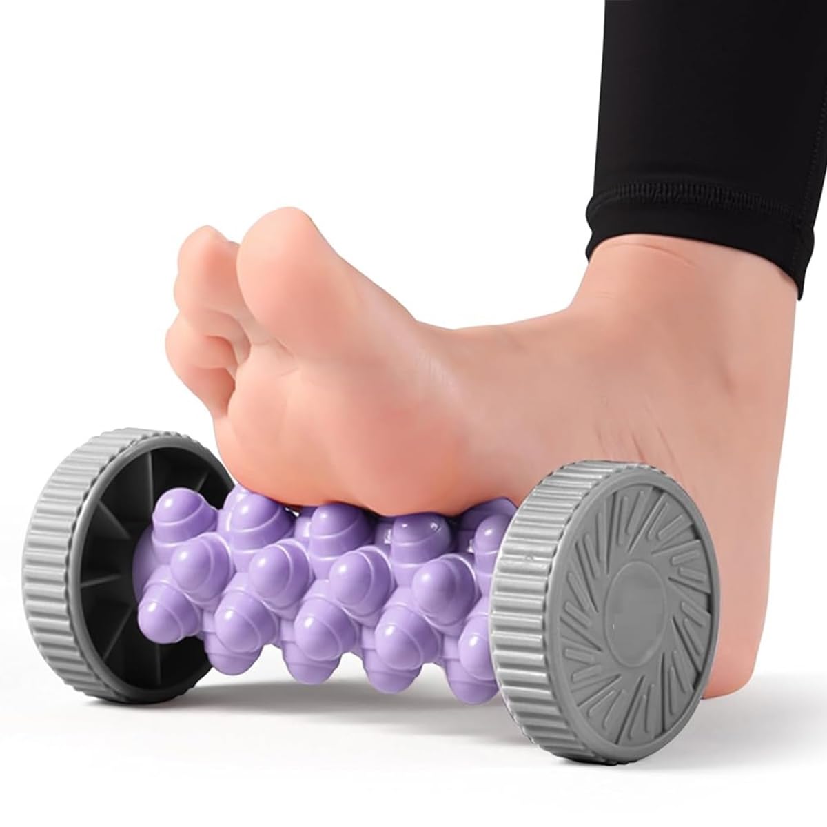 HANNEA® Foot Massage Roller with Wheels, Foot Massager for Pain Relief, Deep Tissue Acupressure Tools, Reflexology Trigger Point Therapy Foot Massage Roller for Arch Heel Recovery Acupressure 18x8cm