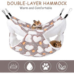 Qpets® Winter Hammock Bed for Small Animals, Hibernation Plush Hammock Bed Hanging Squirrel House Hidden Small Pets Sleeping Bag for Guinea Pig, Ferrets, Hamsters, Hedgehogs, Chinchillas (L)